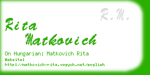 rita matkovich business card